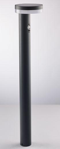 Palo per esterno IP44 in alluminio antracite con SENSORE DI MOVIMENTO e PANNELLO SOLARE luce natura 4000°k 5W 600LM ENYA Palo per esterno IP44 in alluminio antracite con SENSORE DI MOVIMENTO e PANNELLO SOLARE luce natura 4000°k 5W 600LM ENYA
